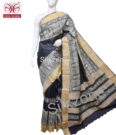 Pure Tussar Silk print saree