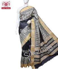 Pure Tussar Silk print saree