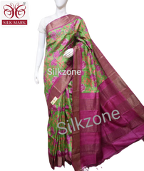 Pure Tussar Silk print saree