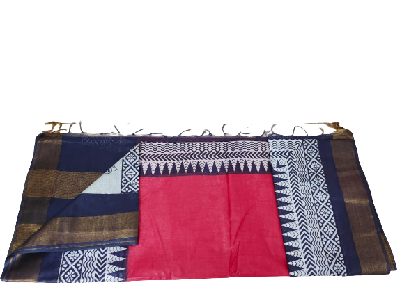 TUSSAR SILK PRINT SAREE