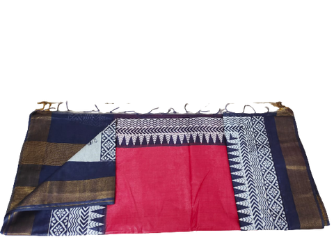 TUSSAR SILK PRINT SAREE