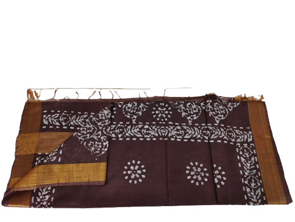 TUSSAR SILK PRINT SAREE