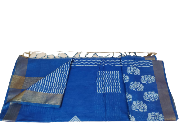 TUSSAR SILK PRINT SAREE