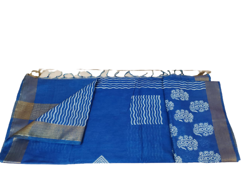 TUSSAR SILK PRINT SAREE