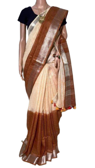 Pure linen saree SILK ZON