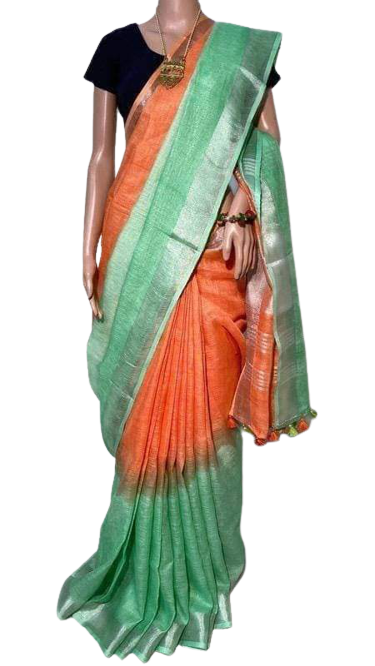 Pure linen saree SILK ZON