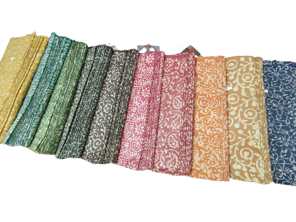 Cotton dupion batik print fabric SILK ZON