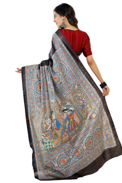 Pure Tussar Silk print saree