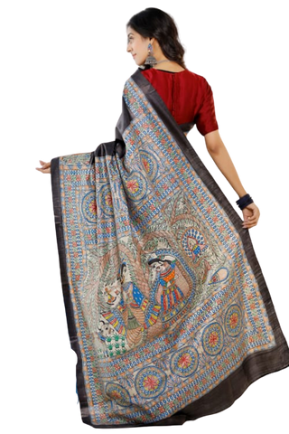 Pure Tussar Silk print saree