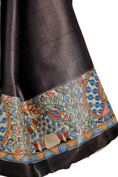 Pure Tussar Silk print saree