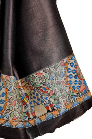 Pure Tussar Silk print saree