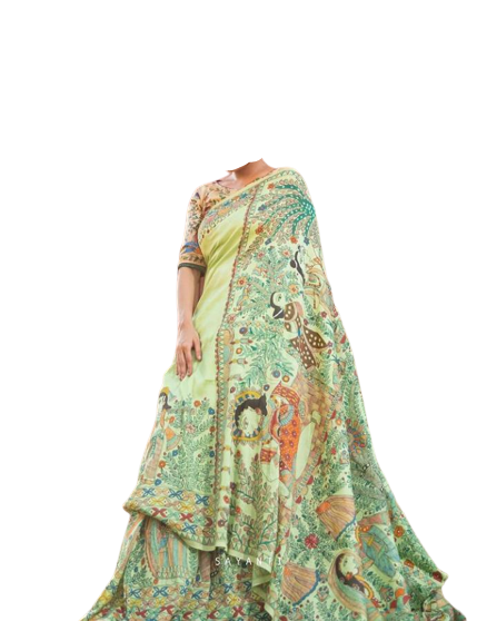 Pure Tussar Silk print saree