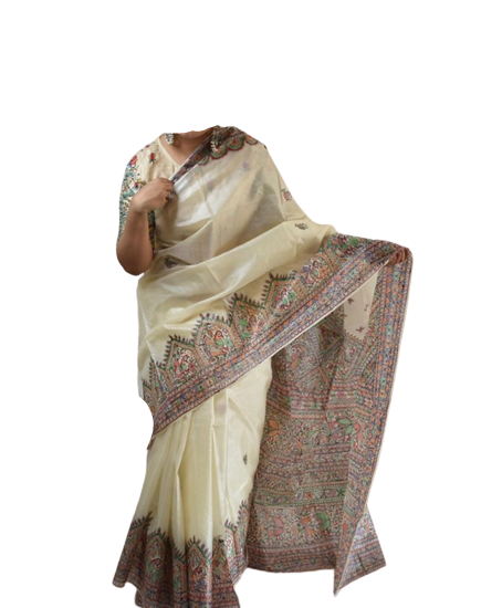 Pure Tussar Silk print saree