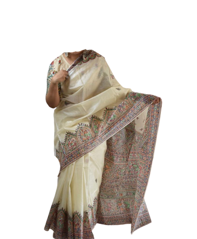 Pure Tussar Silk print saree