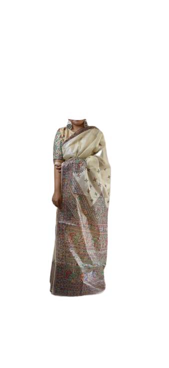 Pure Tussar Silk print saree