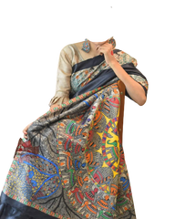Pure Tussar Silk print saree