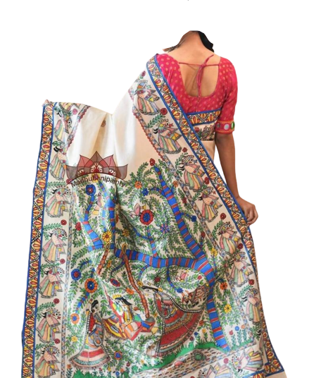 Pure Tussar Silk print saree