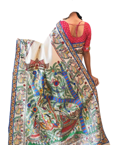 Pure Tussar Silk print saree