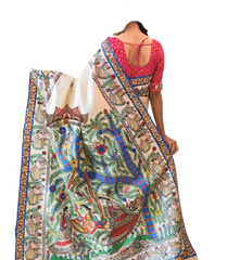 Pure Tussar Silk print saree