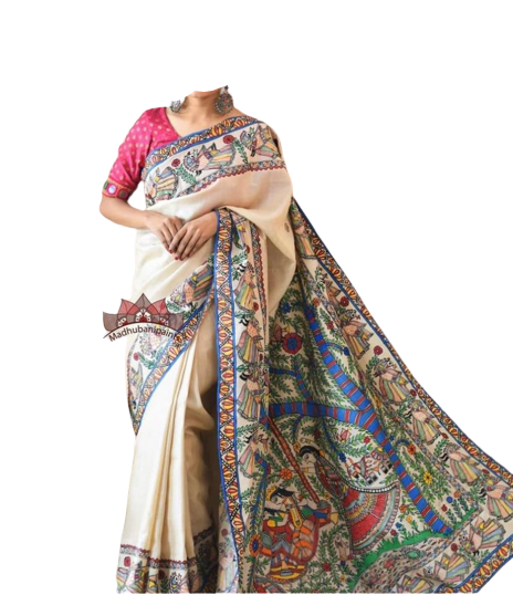 Pure Tussar Silk print saree