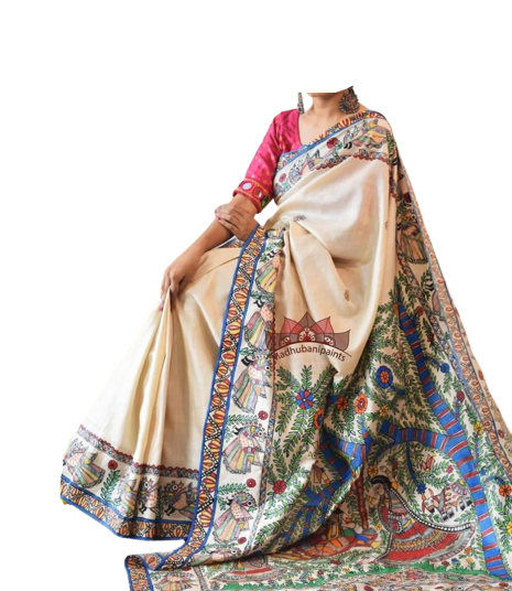 Pure Tussar Silk print saree