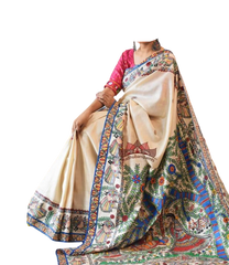 Pure Tussar Silk print saree