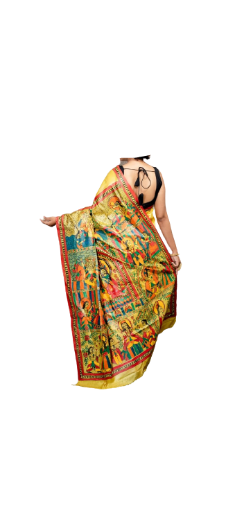 Pure Tussar Silk print saree