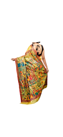 Pure Tussar Silk print saree