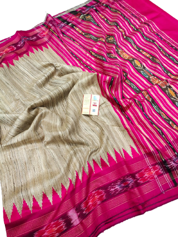 Pure tussar ghicha saree