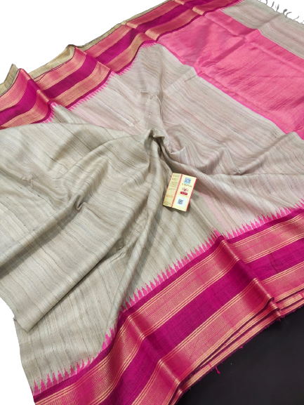 Pure tussar ghicha saree