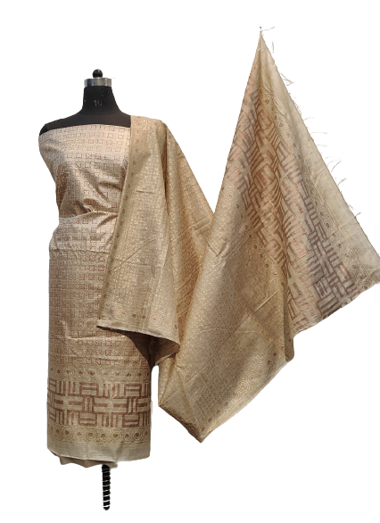 Pure desi tussar khadi suit