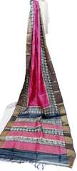 Tussar handblock print saree