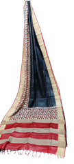Tussar handblock print saree
