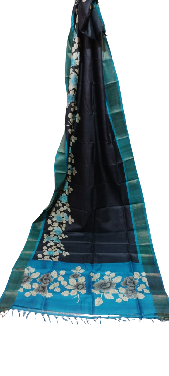 Tussar handblock print saree