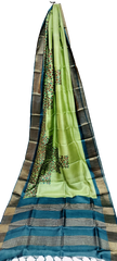 Tussar handblock print saree