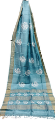 Tussar handblock print saree