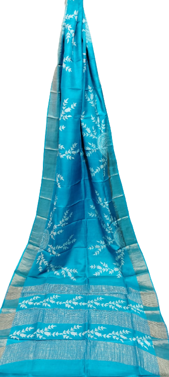 Tussar handblock print saree