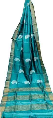 Tussar handblock print saree