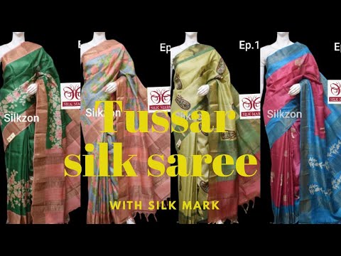 tussar silk print saree