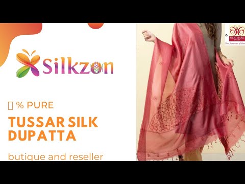 Tussar silk embroidery dupatta