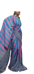 Modal Silk Saree - Modal Silk Hand Block Print Saree