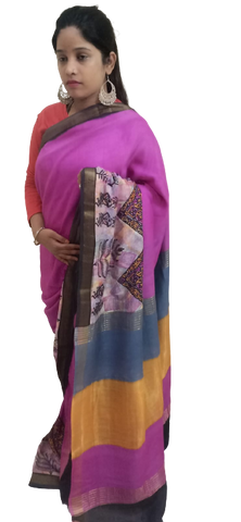 Modal Silk Hand Print Saree