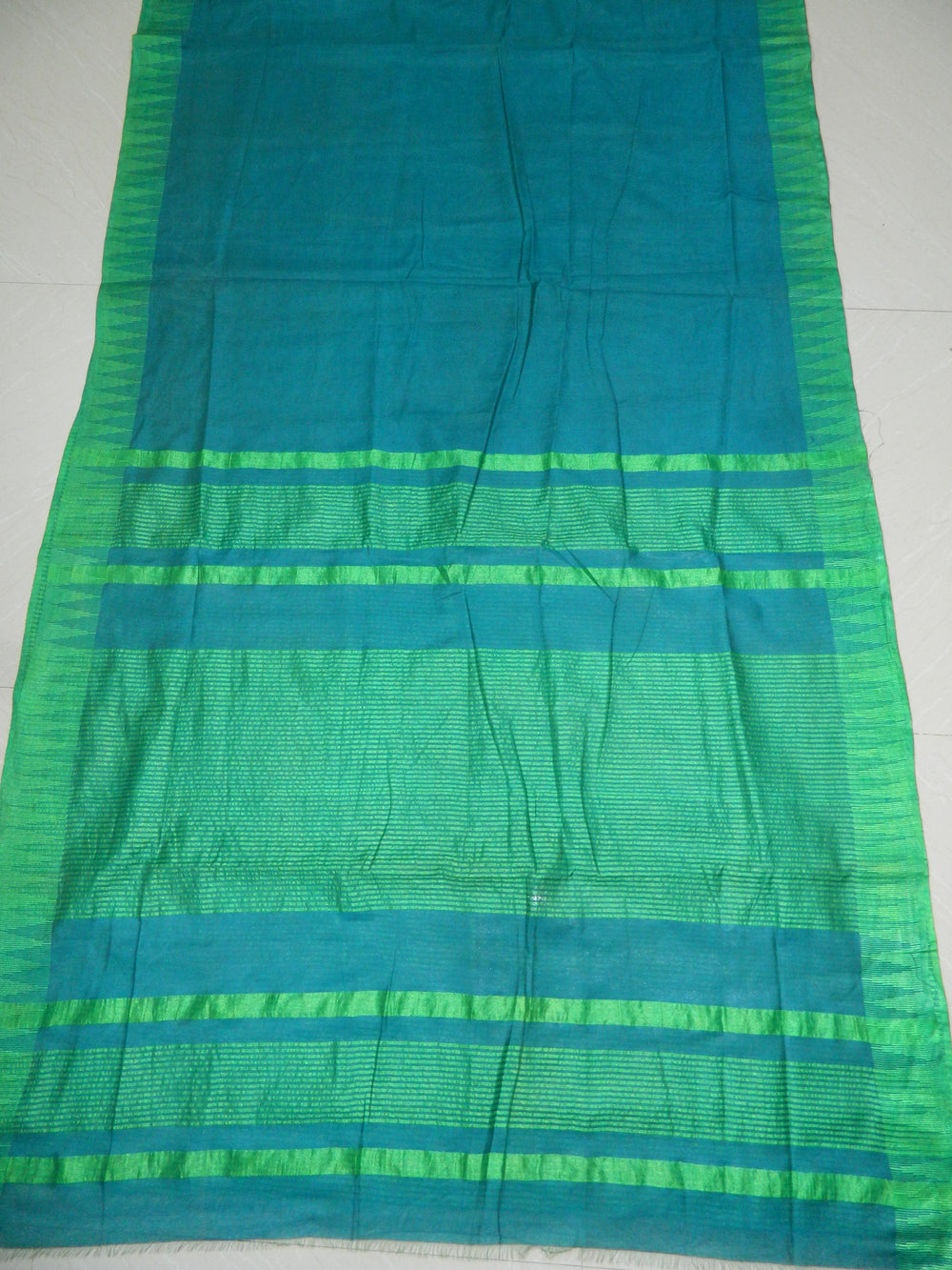 COTTON ART SILK TEMPLE BORDER  SAREE WITH BLOUSE INDIA SILK P.W.C.S. LTD