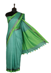 Linen slub Saree with contrast blouse INDIA SILK P.W.C.S. LTD