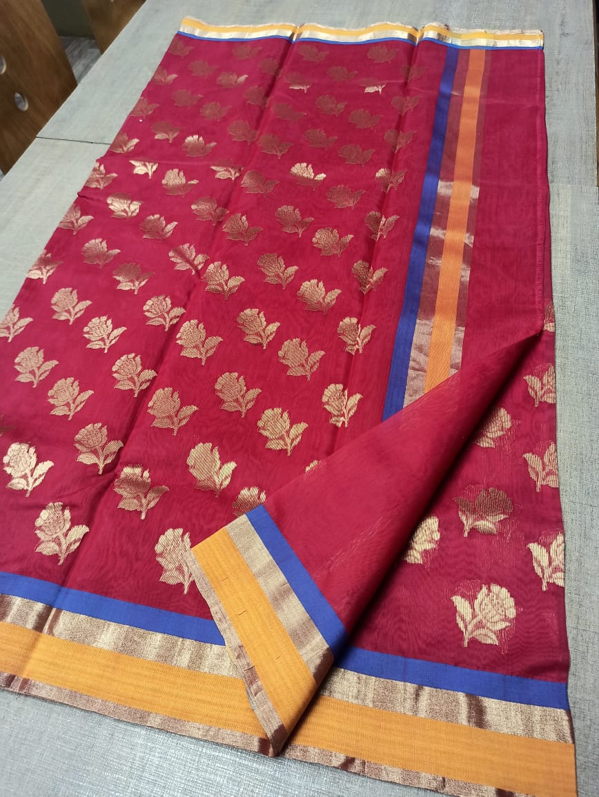 Pure Chanderi Silk Saree MYCHANDERI