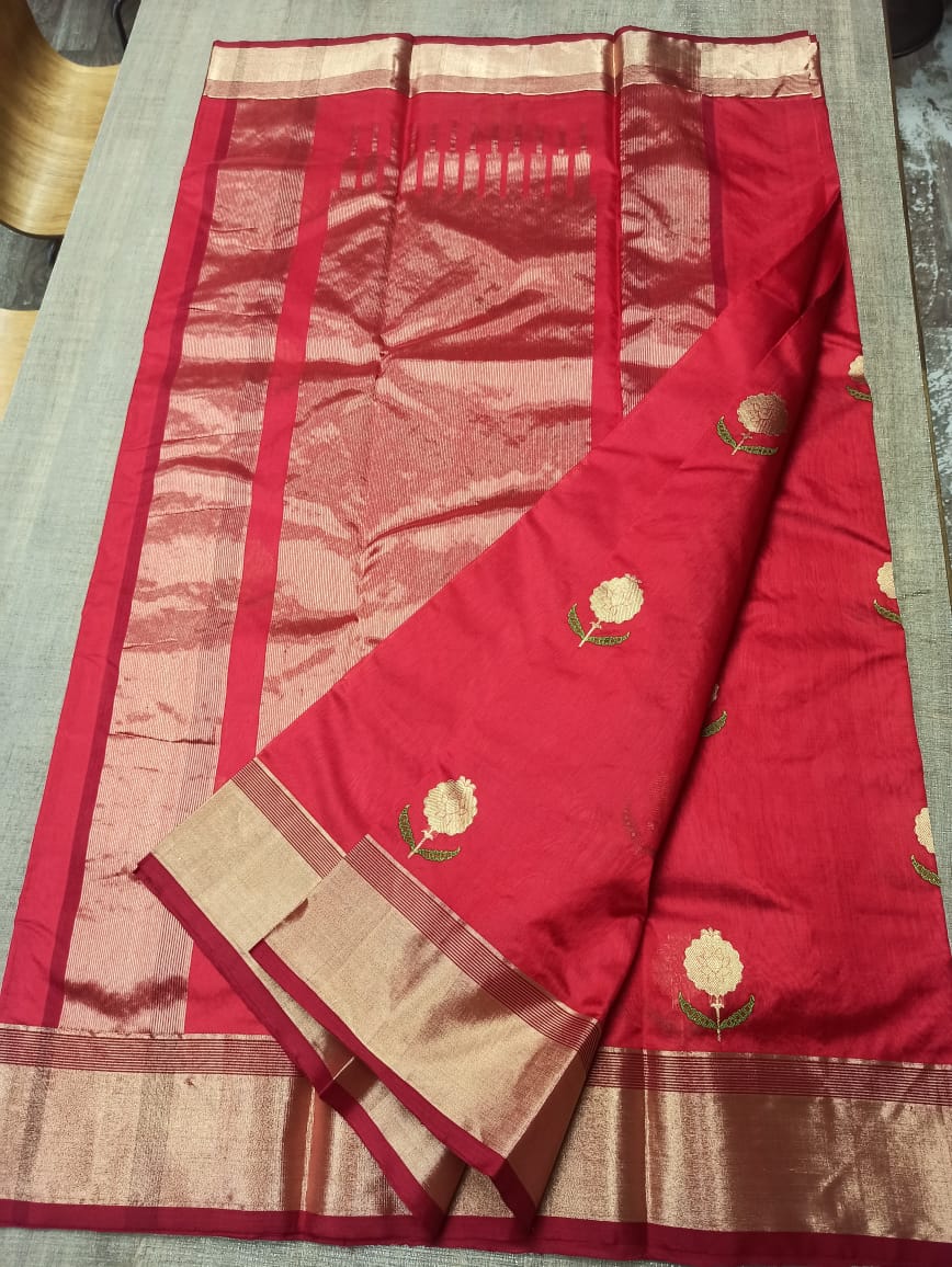 Pure Chanderi Silk Saree MYCHANDERI